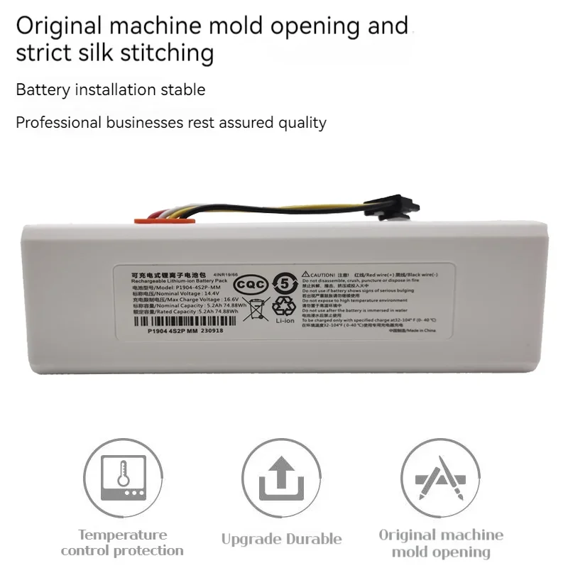 Oplaadbare Lithium-Ion Battery Mijia Robotstofzuiger, 1C Stytj01zhm, 1C Batterij Voor Robotstofzuiger,14.4V,2600mAh ~ 12800mAh