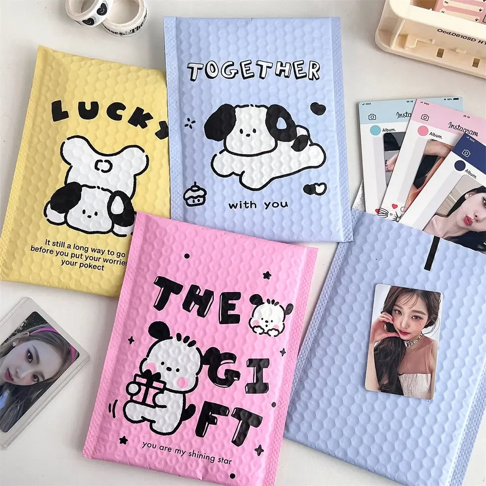 20pcs Cute Cartoon Puppy Bubble Bags Packing Courier Bags Colorful Sturdy Bag Shockproof Film Bubble Envelope Protective Bag