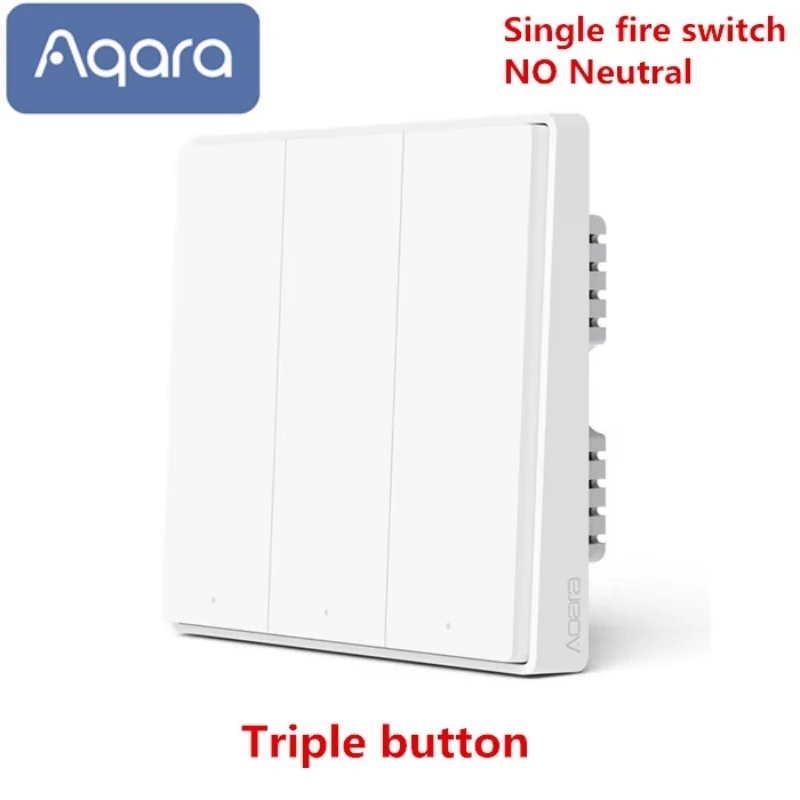 Aqara slimme wandbediening D1, Zigbee-verbinding, afstandsbediening voor lichtschakelaar, knop, 1/2/3-voudige schakelaar, compatibel met Mi Home en HomeKit-app.