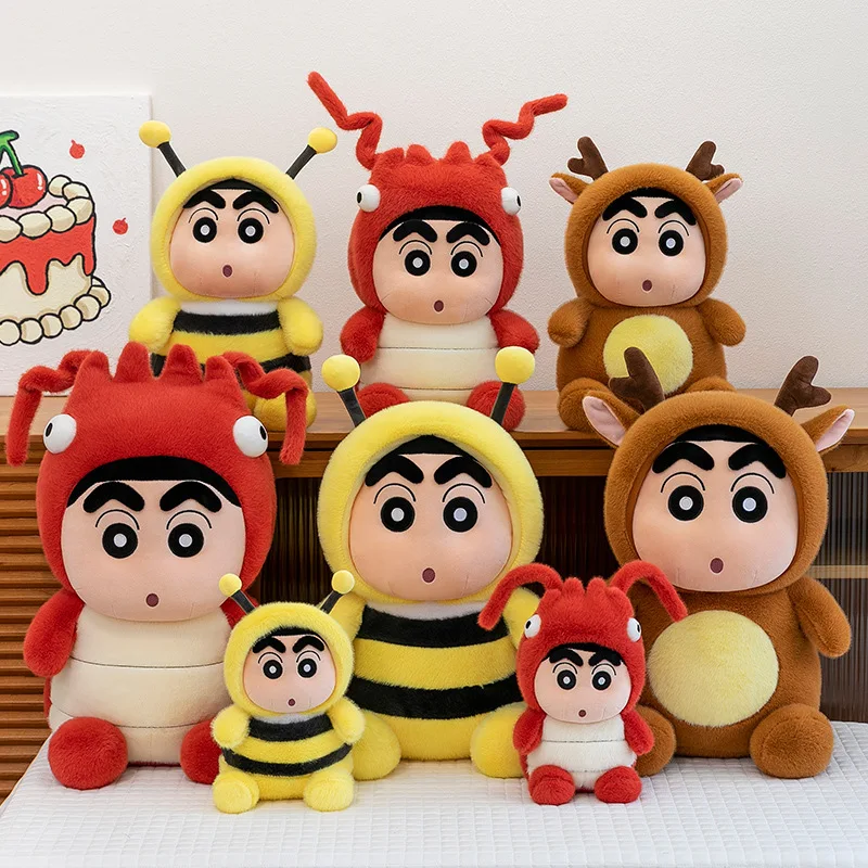 

Kawaii Sanrio Plush Toy Licensed Deer Transforming Shin Chan Stuffed Doll Children Birthday Gift Panda Crab Bunny Teddy Bear
