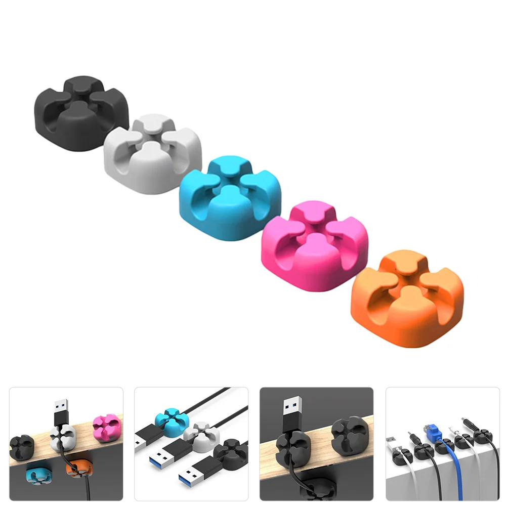 

10Pcs Cable Organizer Clips Durable Eco-Friendly Wire Management Tool Cross-Shaped Slot Compact Design for USB Cords Headphones
