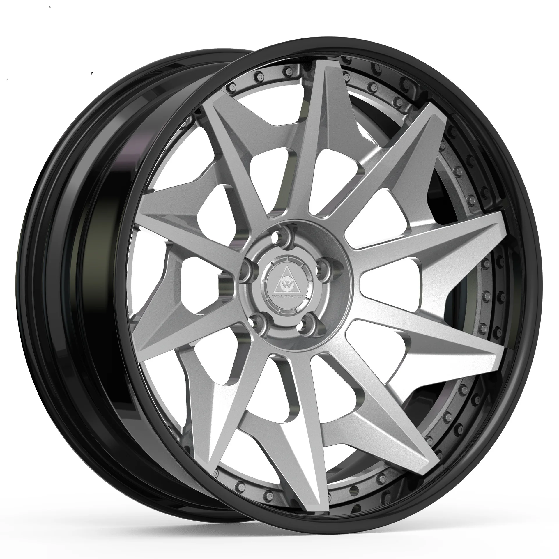 

Hot Selling Passenger Car Aluminium Alloy Two Piece Rotary Style Wheel Rims Lightweight Forged Wheel