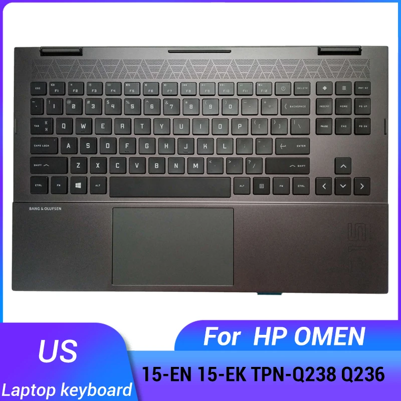 

New Laptop Keyboard FOR HP OMEN 15-EN 15-EK TPN-Q238 Q236 Palmrest Upper Cover M00667-001 Russian/US/French/Italian/Hebrew