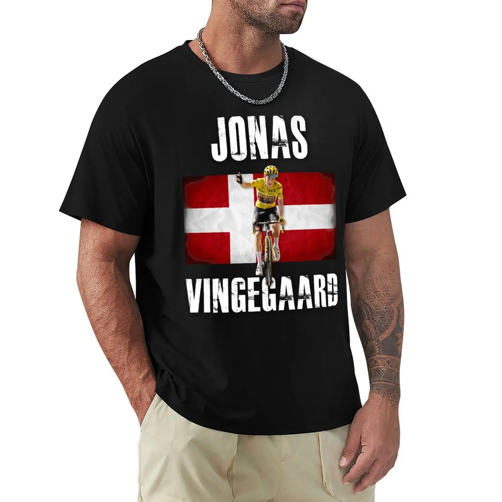 Jonas Vingegaard T-Shirt Basic Breathable Solid Color T-Shirt