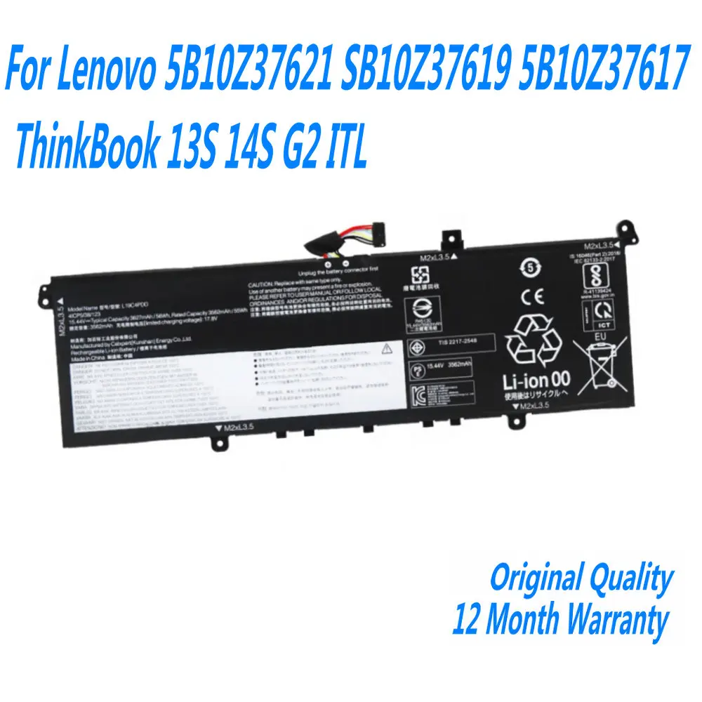 L19D4PDD L19M4PDD L19C4PDD Laptop Battery For Lenovo ThinkBook 13S 14S G2 ITL 5B10Z37621 SB10Z37619 5B10Z37617 5B10Z37618