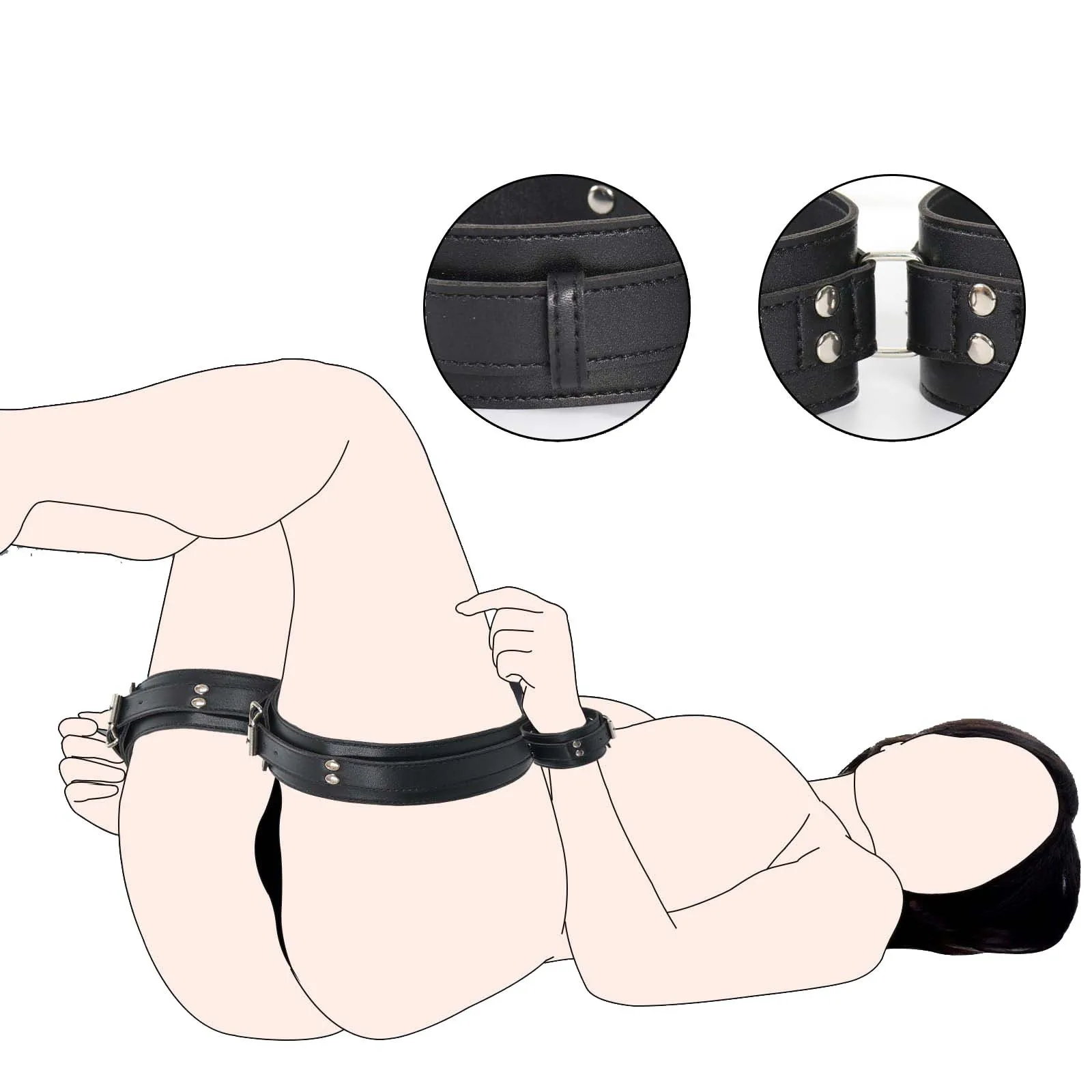 BDSM PU Leather Bondage Gear Sex Handcuff Thigh Restraint Leg Cuffs Sex Toy Set Open Thighs 18+ Adult Erotic Games Sextoy Kits