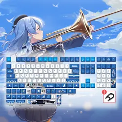 Hoshimachi Suisei theme Keycaps lovely game keyboard cap Cherry Profile PBT material 132 keys mechanical keyboard cap