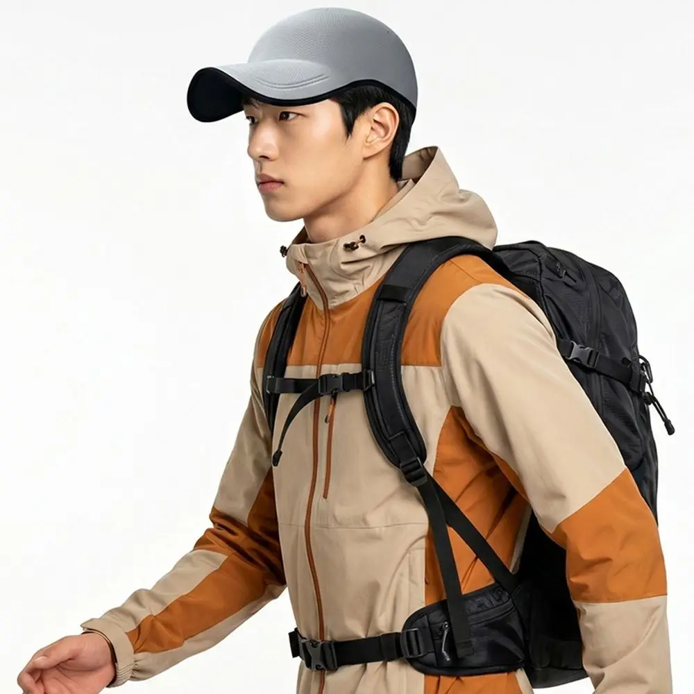 Tragbare, schnell trocknende, nahtlose Baseballkappe, leicht, packbar, faltbar, atmungsaktiver, bequemer Sonnenhut zum Laufen – Detail 6
