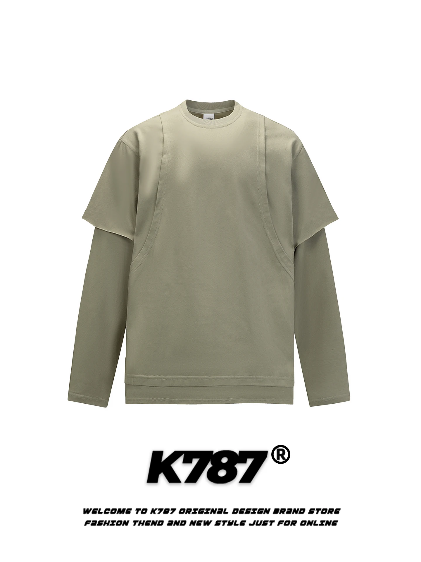 

Худи K787 в американском ретро-стиле, деконструированный дизайн, свободный крой, повседневный, модный, молодежный, хлопковый, с длинными рукавами, весенний тренд