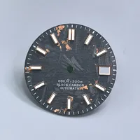 Peleus Rose Gold Carbon Fiber Dial for NH35/34 28.5MM MOD Red Rose Gold Black Carbon Collection Rose Gold/red Series Can Custom