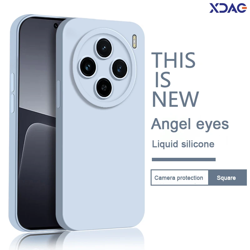 Angel Eyes Phone Case for VIVO X100 Ultra 100S X90 X80 Pro Plus Pro+ X90S 5G Original Liquid Silicone Lens Protection Back Cover