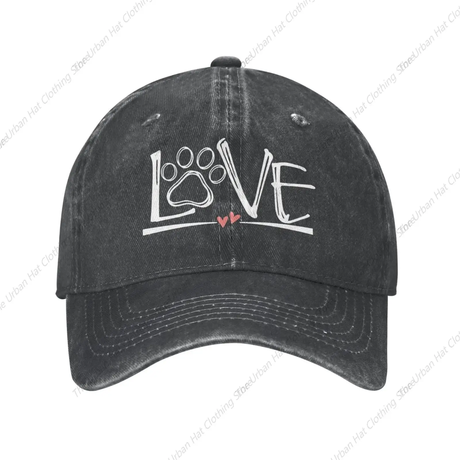 

Women's Love Paw Print Hat Adjustable Washed Vintage Baseball Cap for Mom Dad Man Trucker Hats for Causul Outdoor GYM Ball Caps