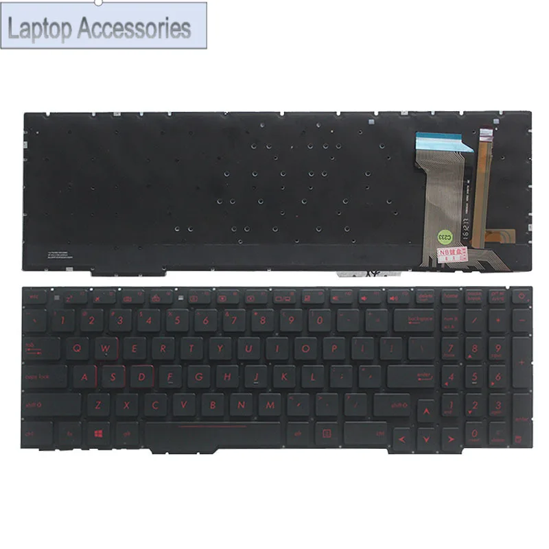 New US Keyboard For ASUS GL553 GL553V GL553VW ZX553VD ZX53V ZX73 FX553VD FX53VD FX753VD GL753 GL753V GL753VD With Red Backlight