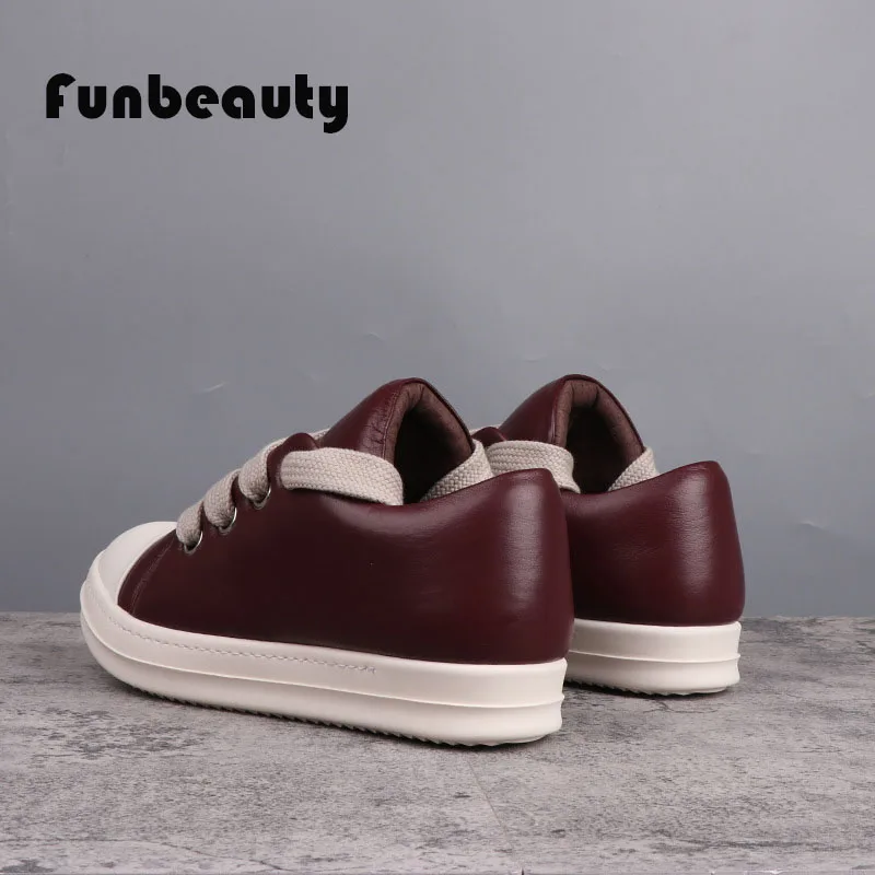 2024 Women's Genuine Leather Sneakers Thick Soled Bread Shoes Height Increasing Shoes Versatile Classic Lace Up Unisex Shoes