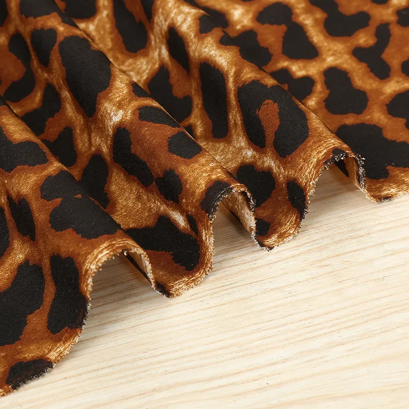 Leopard Print Cloth Huayao Fabric Crepe de Chine Fashion Shirt Polyester Chiffon