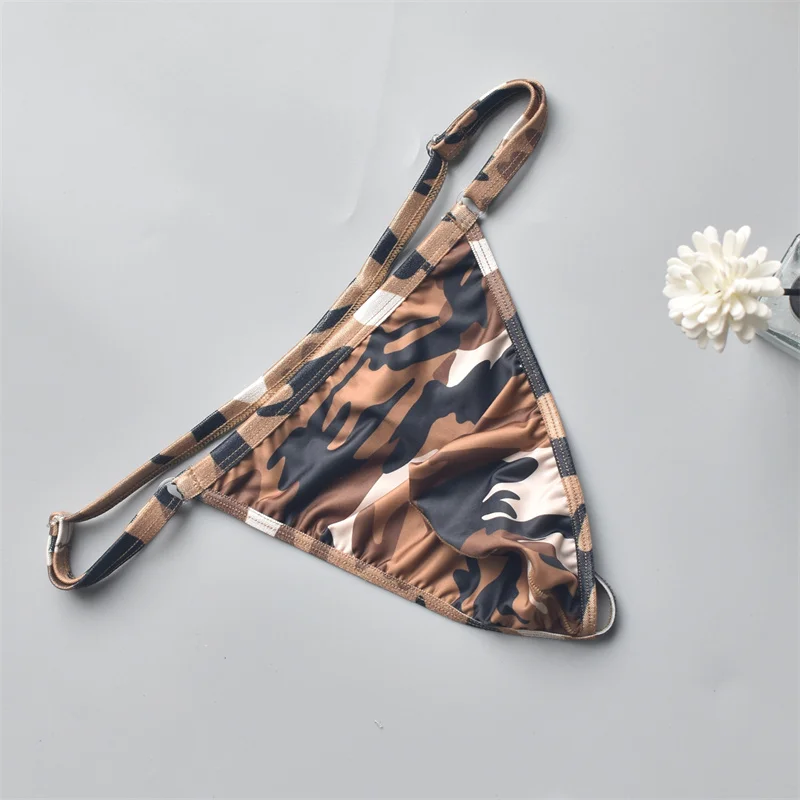 4PCS Men Thongs Underwear G-String One Size Camouflage Low Waist Breathable Comfortable Underpants Sissy Panties Hombre