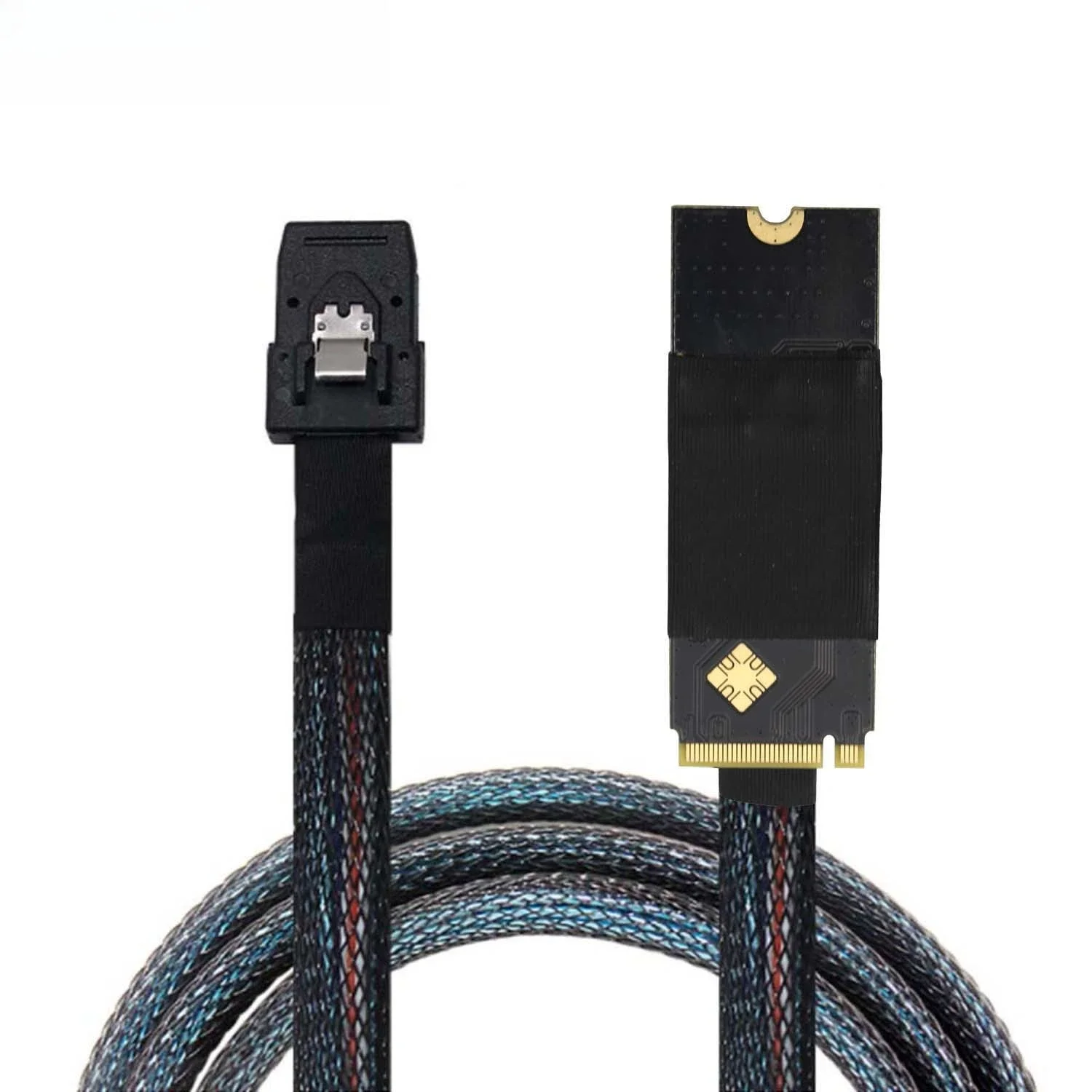 ADT-Link M.2 (M-Key NVMe 2260) To MINI SAS SFF-8087 Server Internal High-speed Adapter Cable Length Options 0.5M 1M