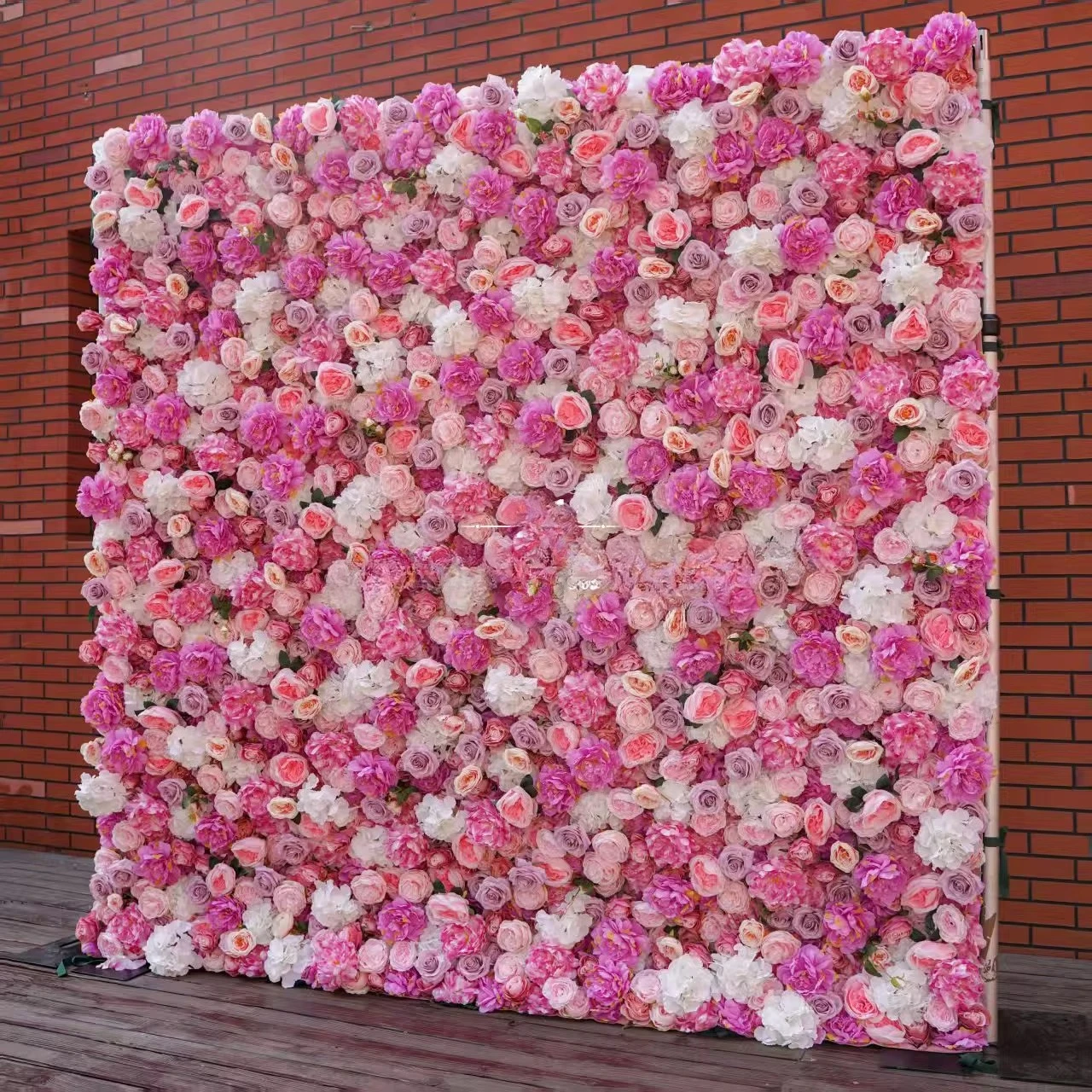 Support wedding stage decoration with size customization background roll up wood-based panel flower wall