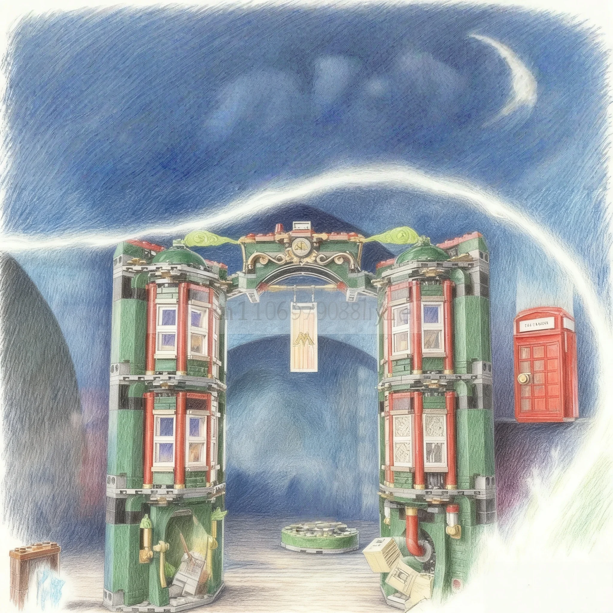 

Kalein Magic Movie Series Magic Building Blocks Toy Model Children's DIY Education Theme Christmas Gifts 990 Pieces