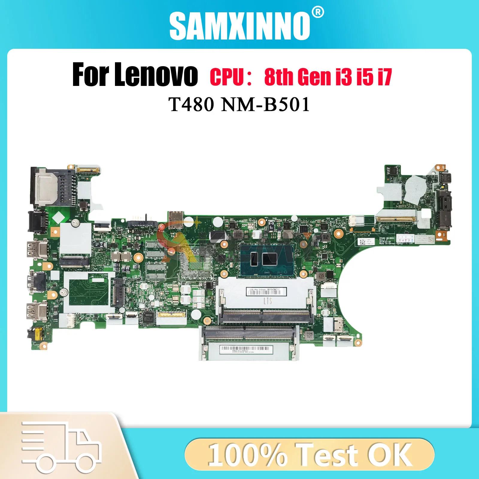 

For Lenovo T480 Laptop Motherboard NM-B501 with i3 i5 i7 8th Gen UMA 100% Fully Tested