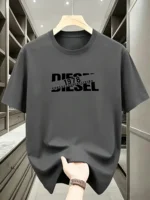 Nouveau T-shirt décontracté à manches courtes pour hommes, tendance européenne et américaine, T-shirt uni, hauts de sport d'été pour hommes 5