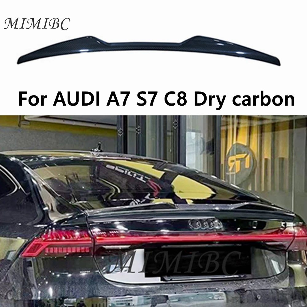 

FOR AUDI A7 S7 C8 car rear trunk wing 2018+ Dry carbon fiber Rear spoiler