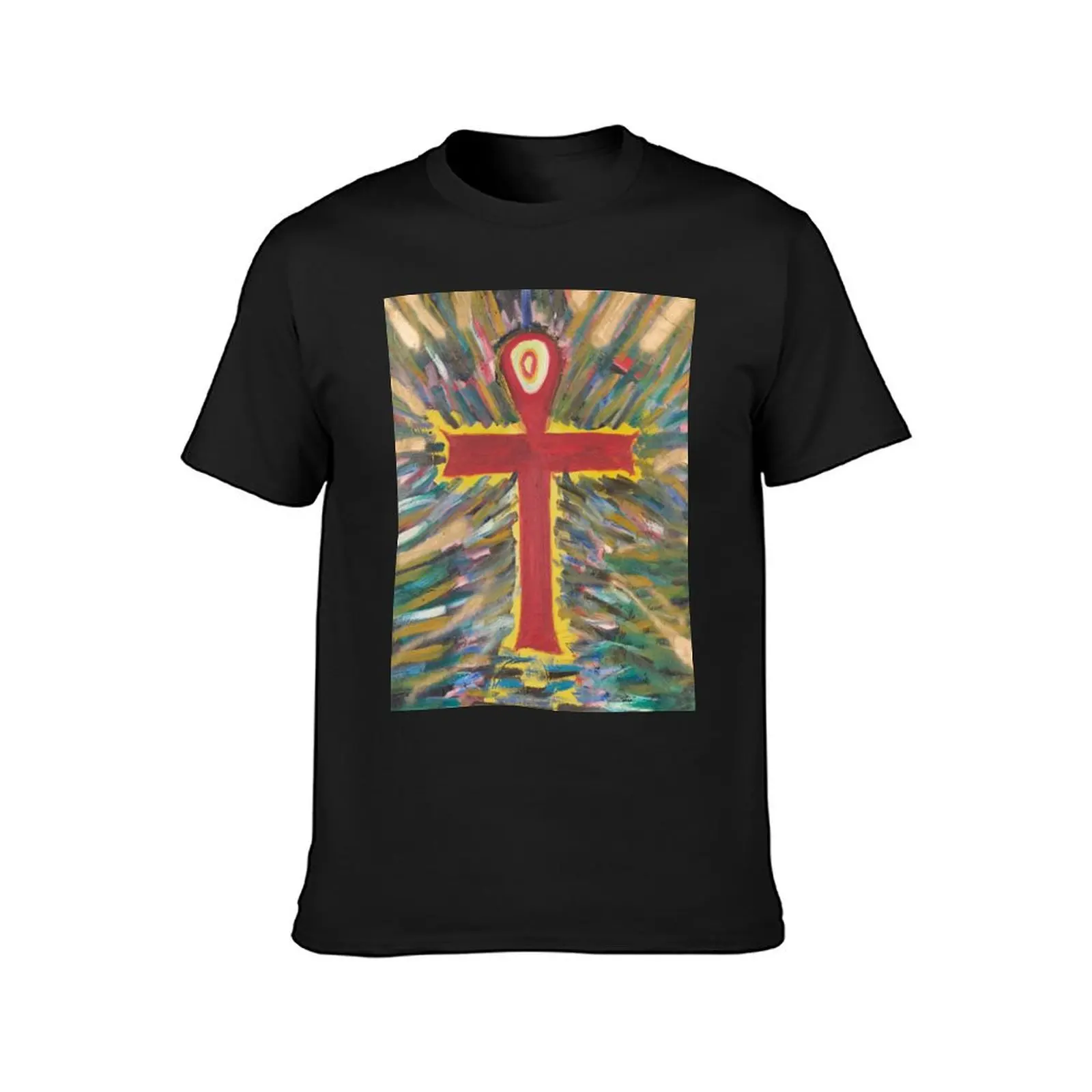 Ankh paintings ancient Egypt T-Shirt aesthetic clothes anime clothes kawaii clothes blacks fitted t shirts for men