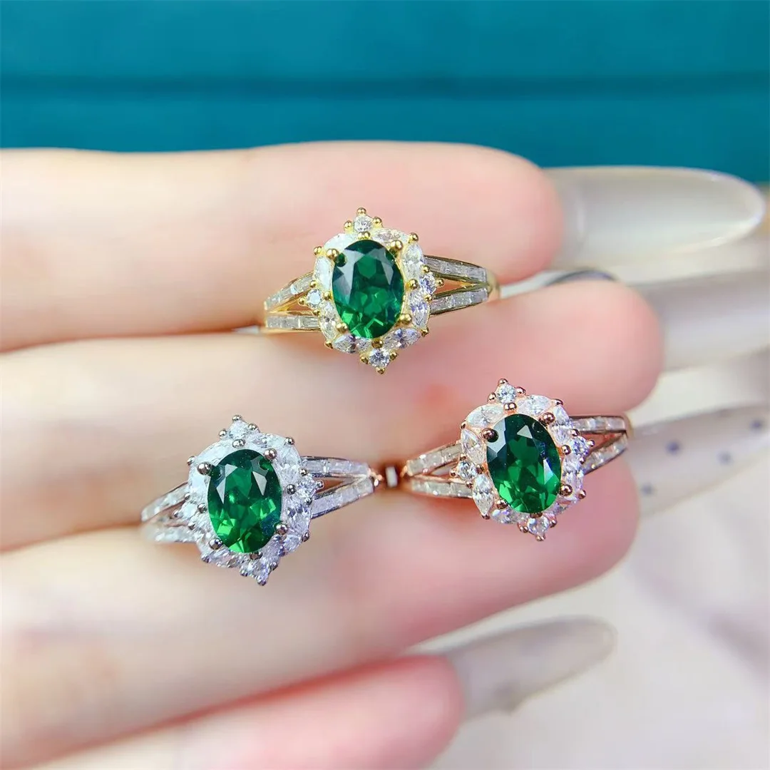 Vibrant Diopside Gemstone Ring Refined S925 Sterling Silver Chic Present Deluxe Jewelry Meticulously Designed
