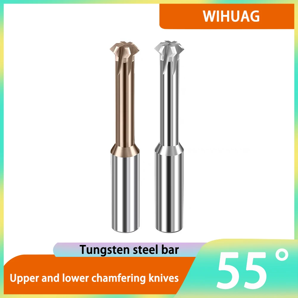 

Positive Negative Cemented Carbide Tungsten For Aluminum Or Steel HRC55 Upper & Lower Mill T-type Chamfer Milling Cutter