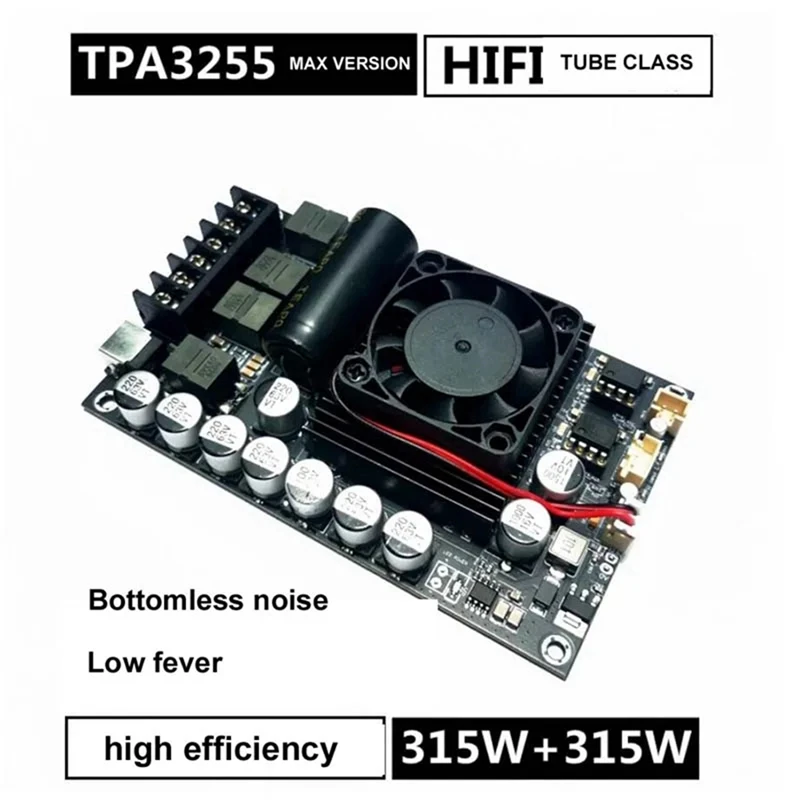 HiFi Upgraded MAX Version TPA3255 600W High-Power 300W X 2 Stereo Low Noise HIFI Digital Amplifier Board