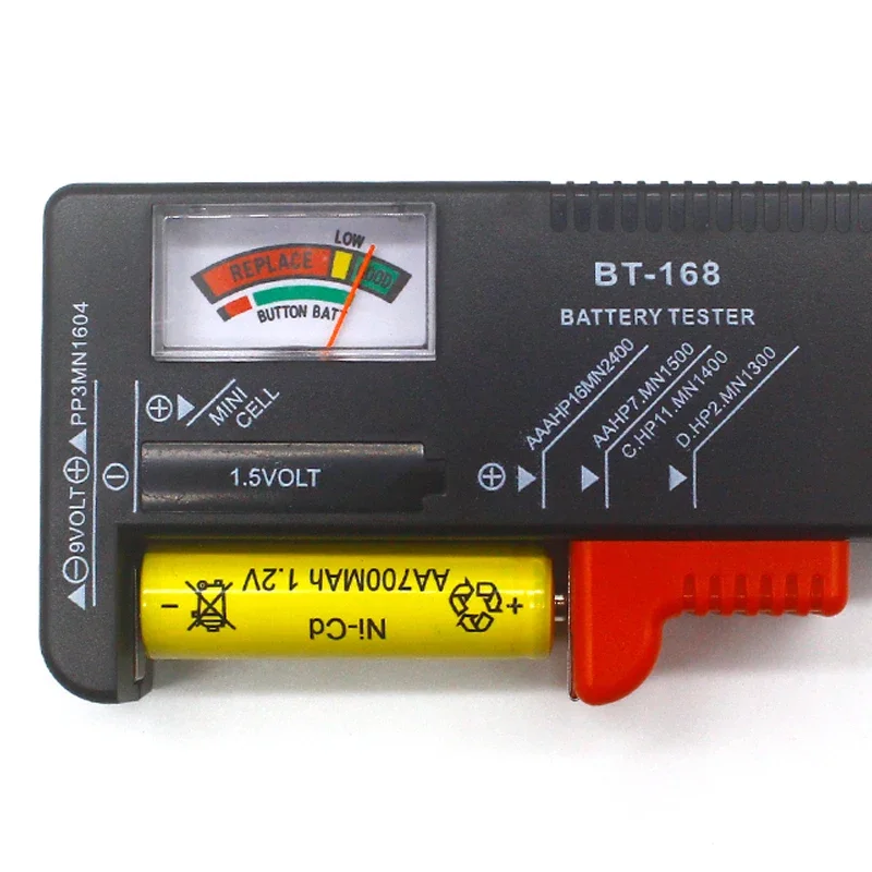 BT-168 AA/AAA/C/D/9V/1.5V batteries Universal Button Cell Battery Colour Coded Meter Indicate Volt Tester Checker BT168 Power