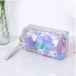 Travel Cosmetic Bag Cute Print Avocado Flower Waterproof Toiletry Organizer Transparent Makeup Bags for Women Girls Clear Pouch