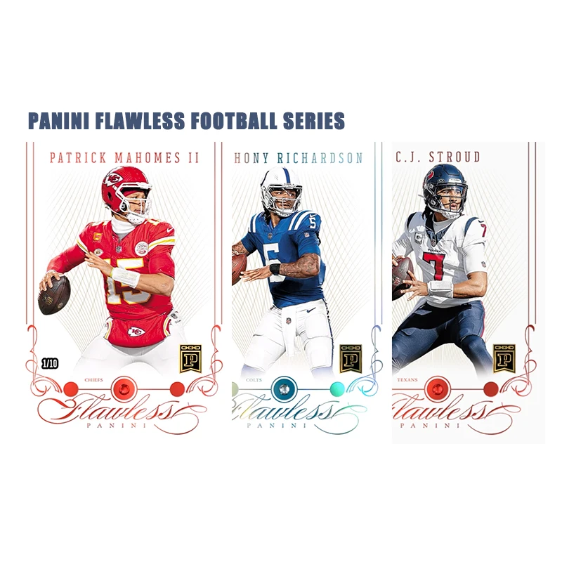 Serie de Fútbol Americano Panini Flawless de la NFL C.j. Tarjetas Coleccionables Hechas a Mano de Stroud, Patrick Mahomes y Anthony Richardson, Regalo