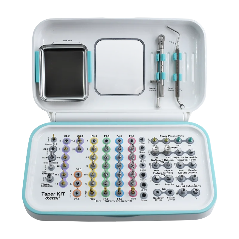 High Quality Universal Osstem Surgical Kit  Handpiece Stainless Steel Equipment  Restoration Conical Tool Box