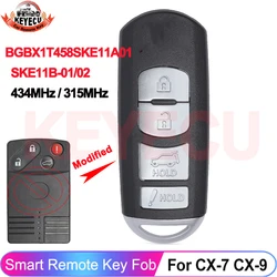 KEYECU 4 Buttons Upgarde 434MHz BGBX1T458SKE11A01 For Mazda CX-7 CX-9 2007 2008 2009 Smart Key Remote SKE11B-01 SKE11B-02 315MHz