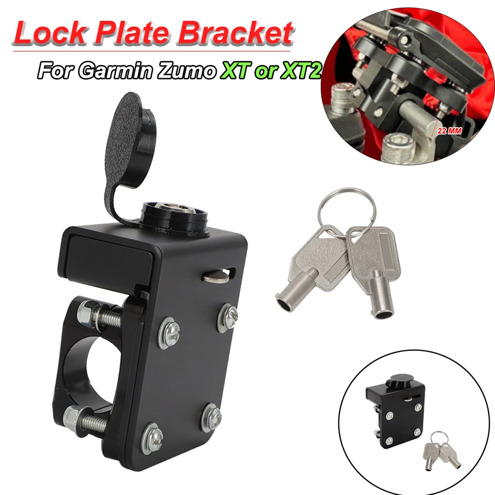 Soporte de barra de mango mejorado de 22mm, soporte de placa de bloqueo de aluminio de navegación para adaptador de bloqueo de montaje GPS Garmin Zumo XT o XT2