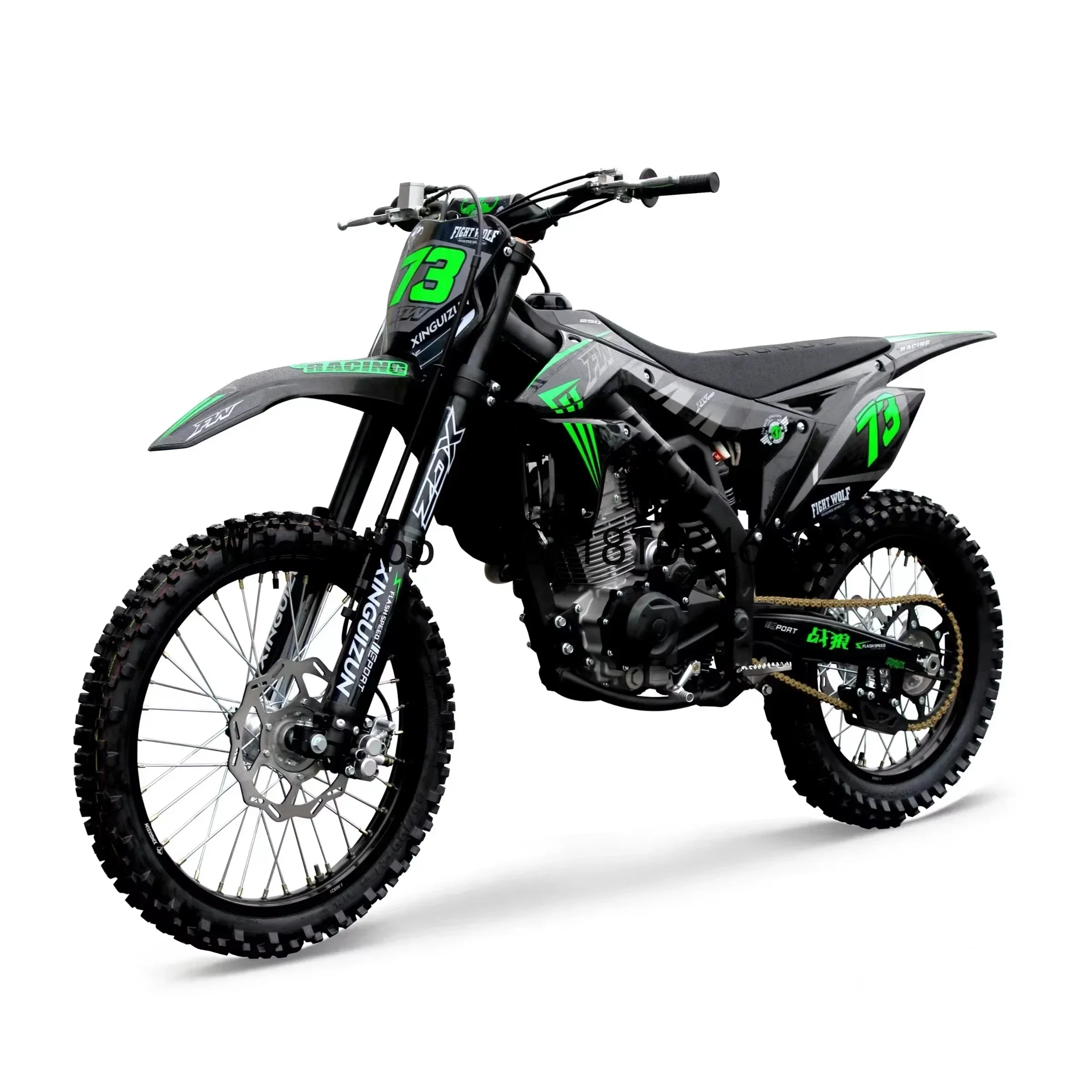 250cc Off-road Motorcycle Air Cooled Dirt Bike 250cc Motorcycle Green 1 Cylinder 4 Stroke Front 80/100-21 Rear100/98-18 110 Km/h