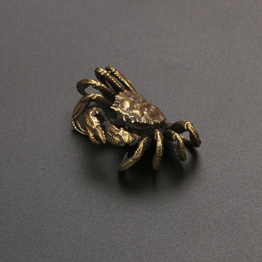 Retro High-end Crab Ornaments Solid Unique Crab Miniatures Brass Crafts Animal Tea Pet Office