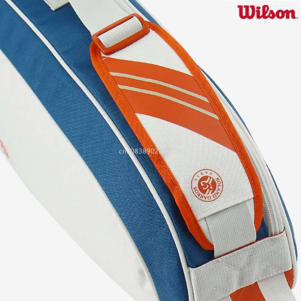 Wilson-mochila de gran capacidad para hombre y mujer, morral abierto de estilo francés, multifuncional, con doble hombro, color naranja, azul y gris, modelo Roland Garros, 2024