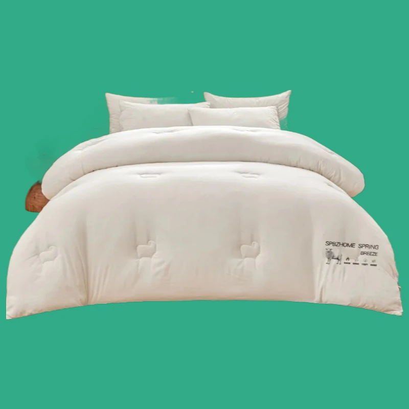 

2025 new solid color Australian wool winter quilt spring and autumn quilt thickened winter student quilt fluffy and soft