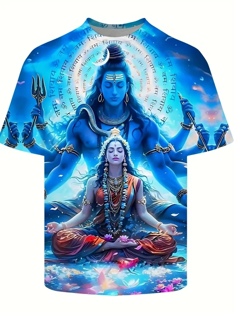 เสื้อยืดแขนสั้นพิมพ์ลาย 3D ขนาดบวกของผู้ชาย หลวมและลำลอง นุ่ม สบายและระบายอากาศได้ เหมาะสำหรับกีฬากลางแจ้ง