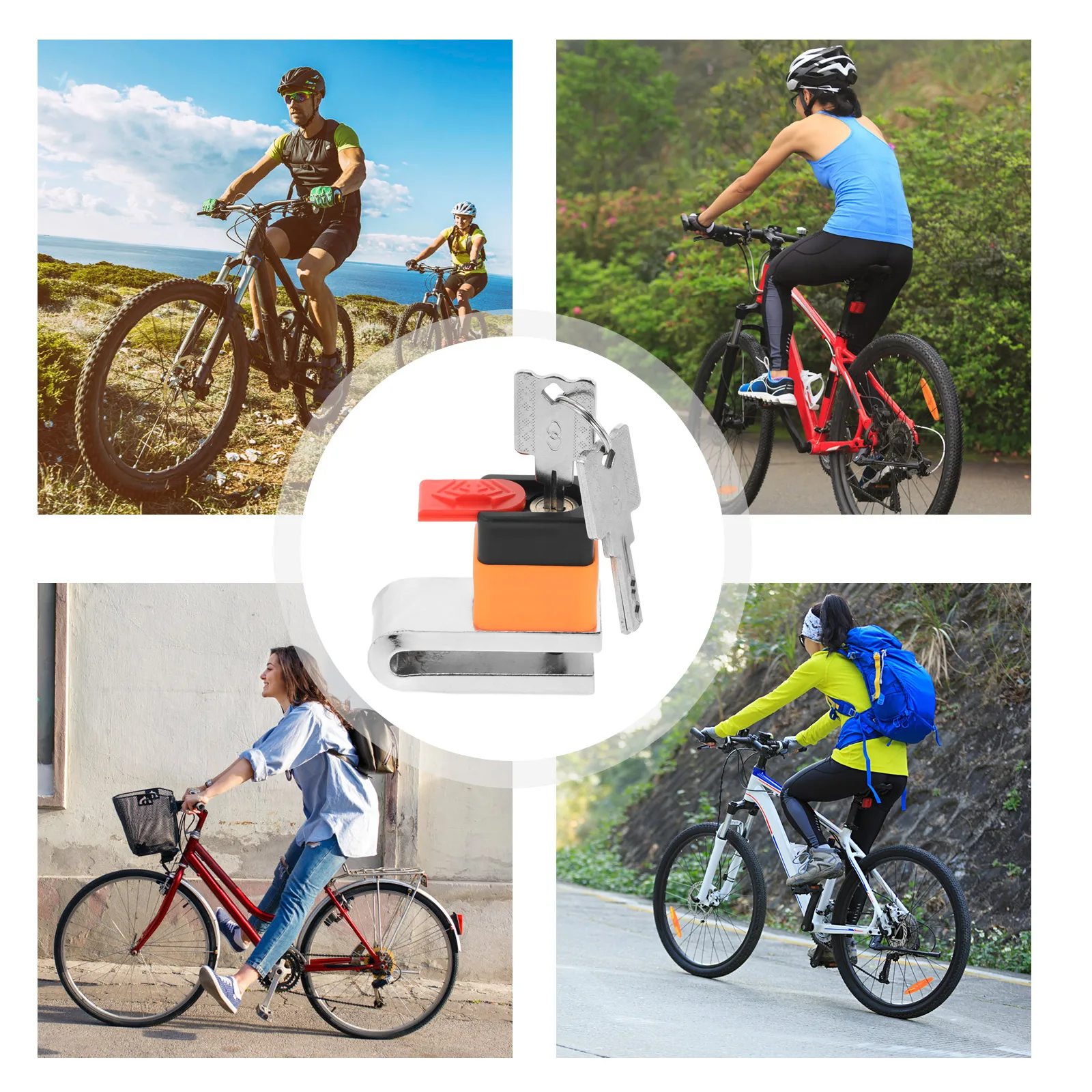 

08pcs Brake Motorcycle Anti Theft Scooter Electric Bike Disc Wheel Lock Mountain Bike Brake Disc Lock Scooter Locks Anti Theft