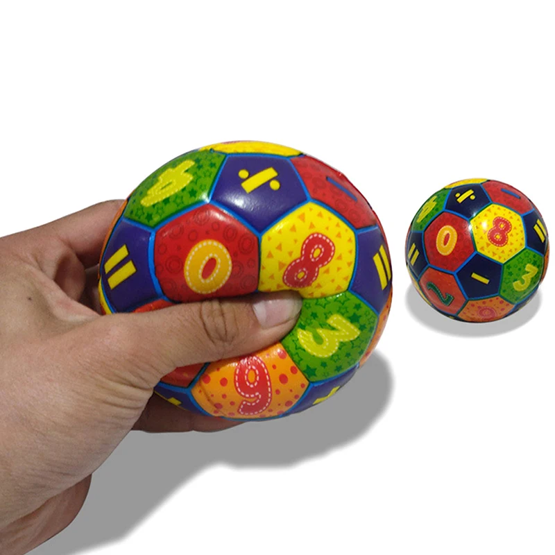 1Pc 6.3Cm Stevige Zachte Elastische Bal Voor Kinderen Voor Voor-En Vroegschoolse Educatie Decompressie Digitaal Voetbalspeelgoed