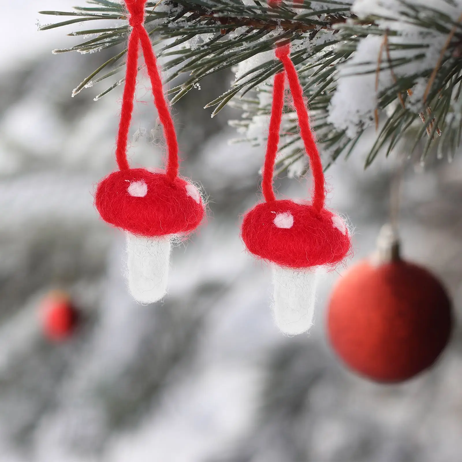 12 pezzi albero di Natale appeso fungo feltro ornamenti di funghi decorazioni di funghi fungo di feltro di Natale per l\'artigianato