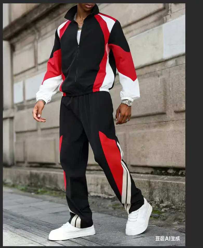 Costume de veste pour hommes, multicolore, col montant, haut court avec pantalon Long, uniforme scol