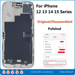 A+++ Original Disassembled Official Screen Outer Glass Polished For iPhone 12mini 15 14 Plus 13 Pro Max LCD Display Assembly