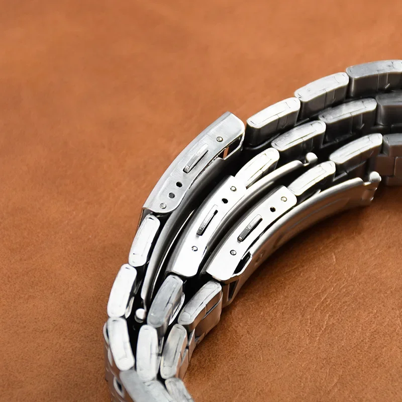 12mm 14mm 16mm 18mm 20mm 22mm 24mm Stainless Steel Watch Band Metal Strap Folding Clasp Men Women Universal Bracelet Replacement