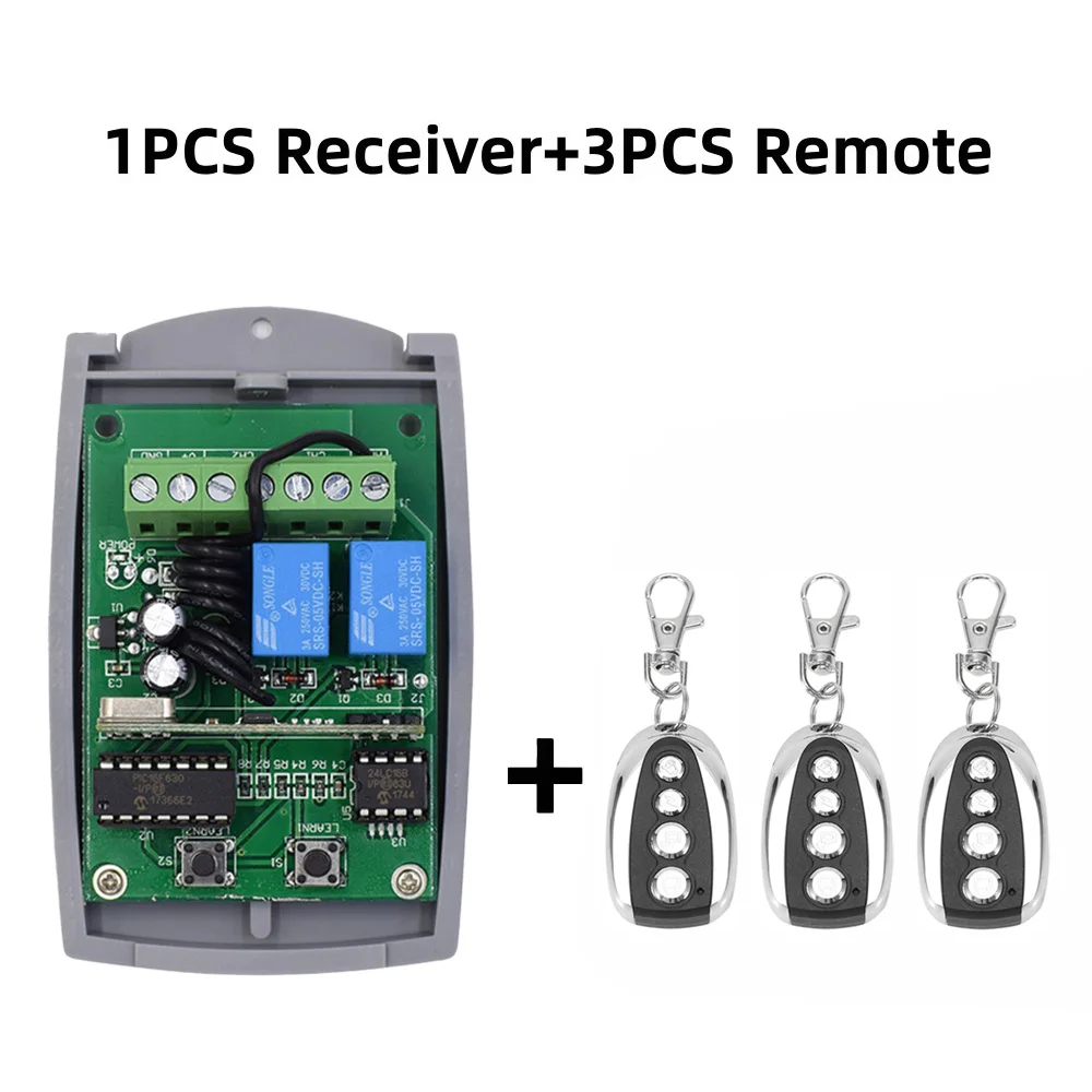 

Universal Remote Control Receiver for Garage Door 2CH 433.92MHz Fixed Code and Rolling Code Receiver