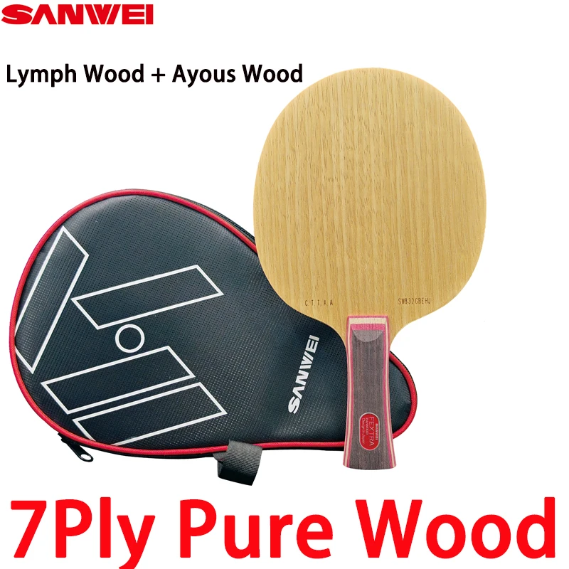 

SANWEI Table Tennis Racket 7Ply Pure Wood Professional Table Tennis Blade OFF+ Powerful Arc Nordic 7 Lymph Wood + Ayous Wood