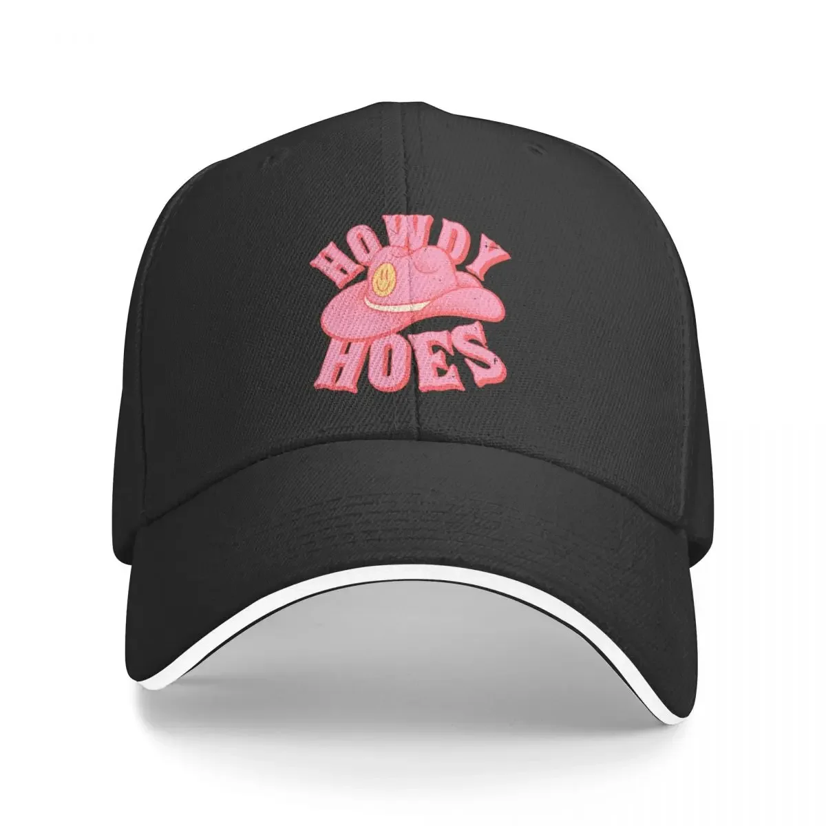 Howdy Hoes Pink Cowboy Cowgirl Rodeo Hat Preppy Aesthetic MEME HOWDY Y'ALL White Background Baseball Cap